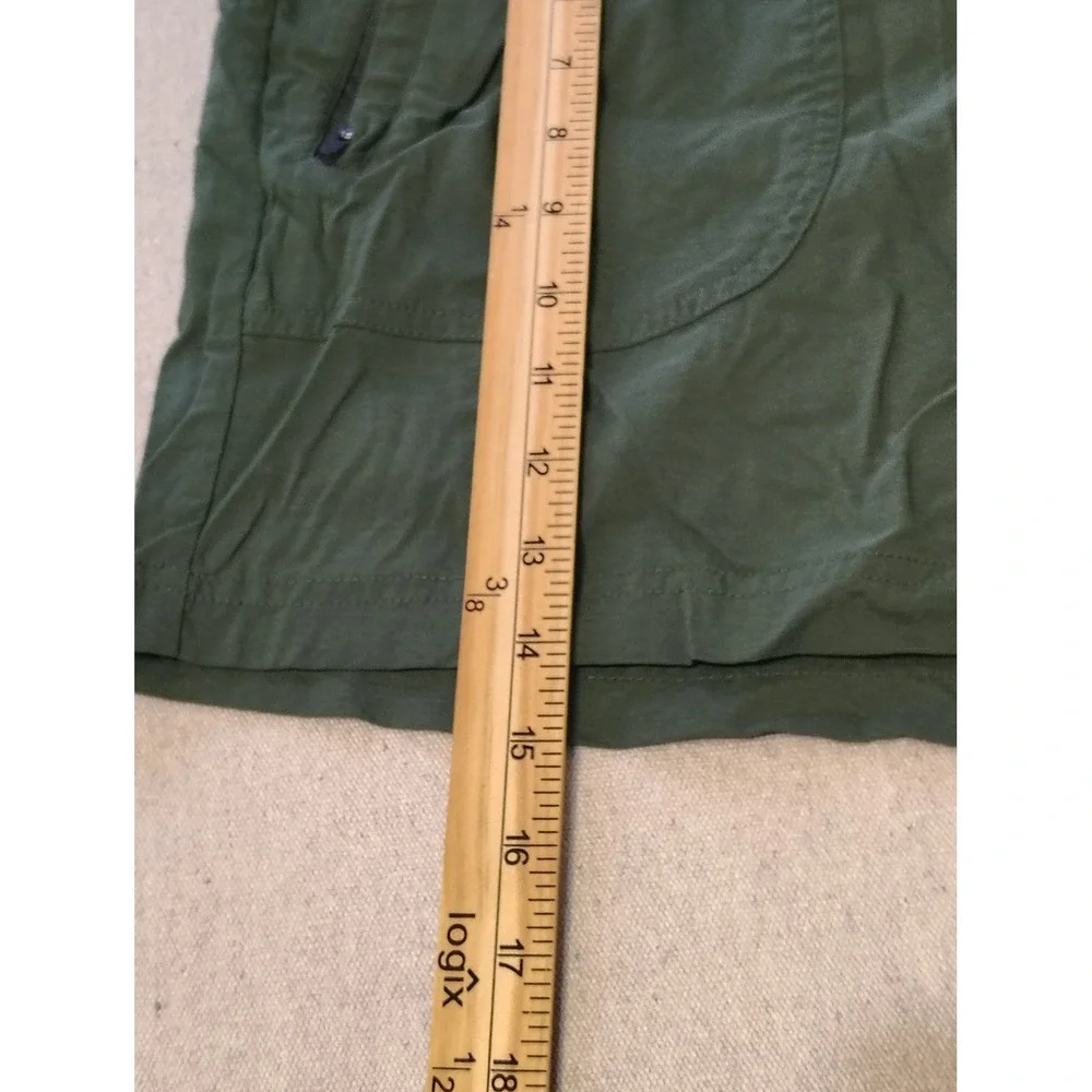 LL Bean Womens Olive‎ Green Cargo Pocket Zip Shorts Drawstring Waist XS OO